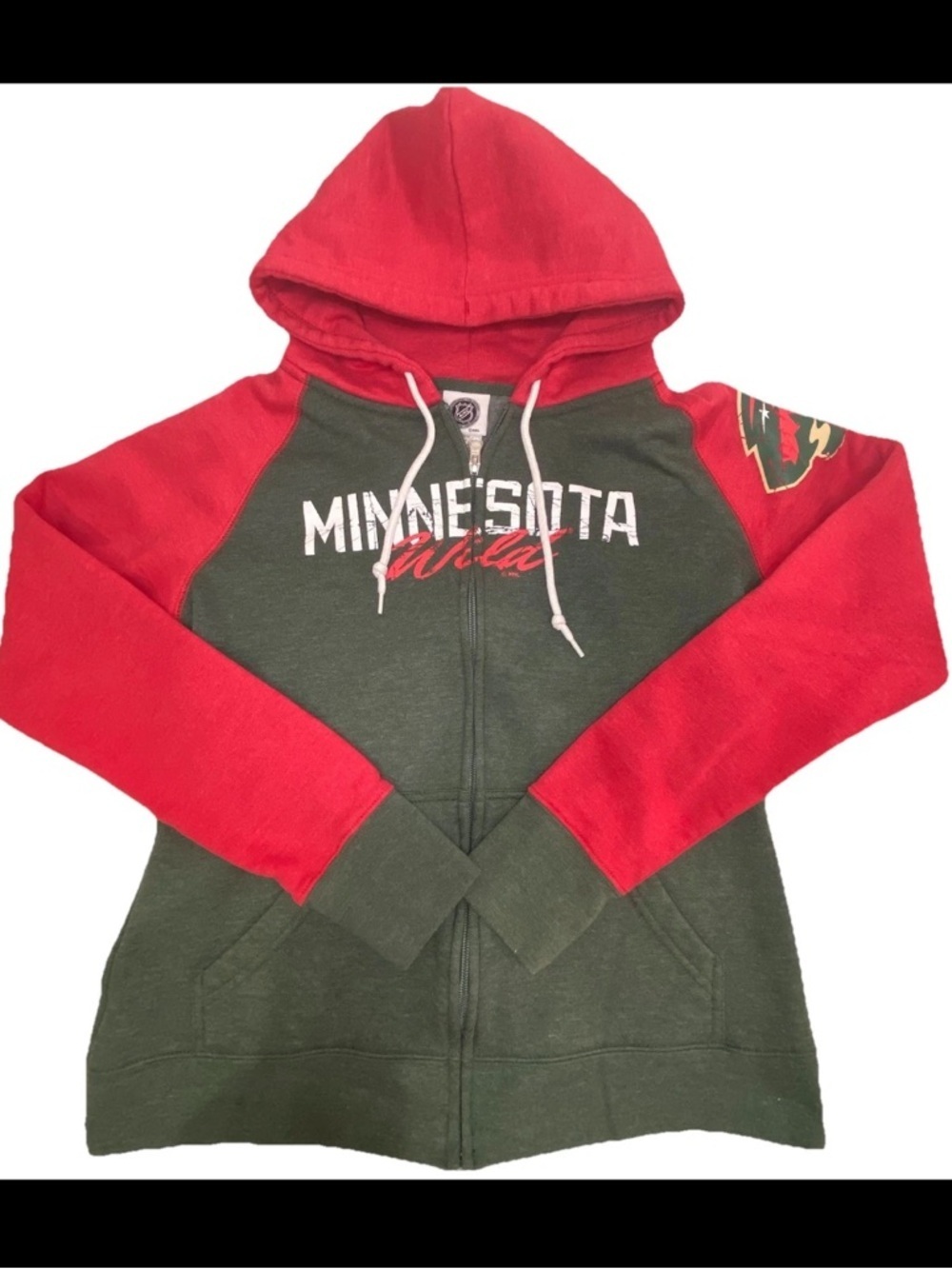 Minnesota Wild Full Zip Hoodie Sweatshirt NHL Jacket Womens Sz Large 12/14